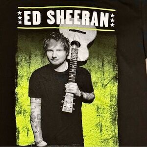 Ed Sheeran Black Green Graphic Concert Tee Multiply Tour 2015 Music Show Merch